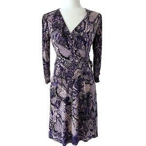 Beautiful Cache Wrap Dress Purple Cream